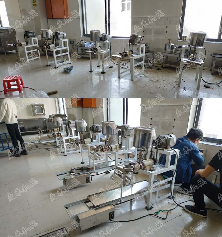 90型臥式搟面皮機(jī)折疊款用戶加工車間