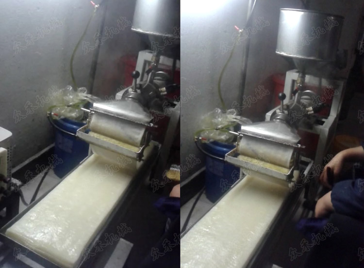 50型臥式搟面皮機折疊款用戶加工搟面皮